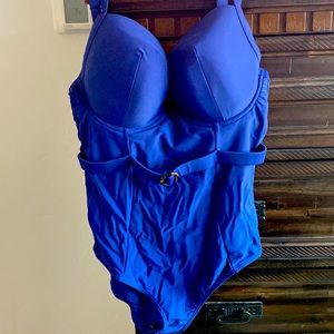 Curvy Kate Retro Sun Padded Plunge Swimsuit Navy